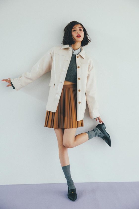 【佐藤晴美】エコレザーのアウターに注目！定番デザインもトレンド素材で旬度アップ