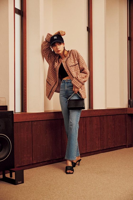 【八木アリサ】ツイードをプラスオン！でTシャツ＆デニムコーデをアップデート