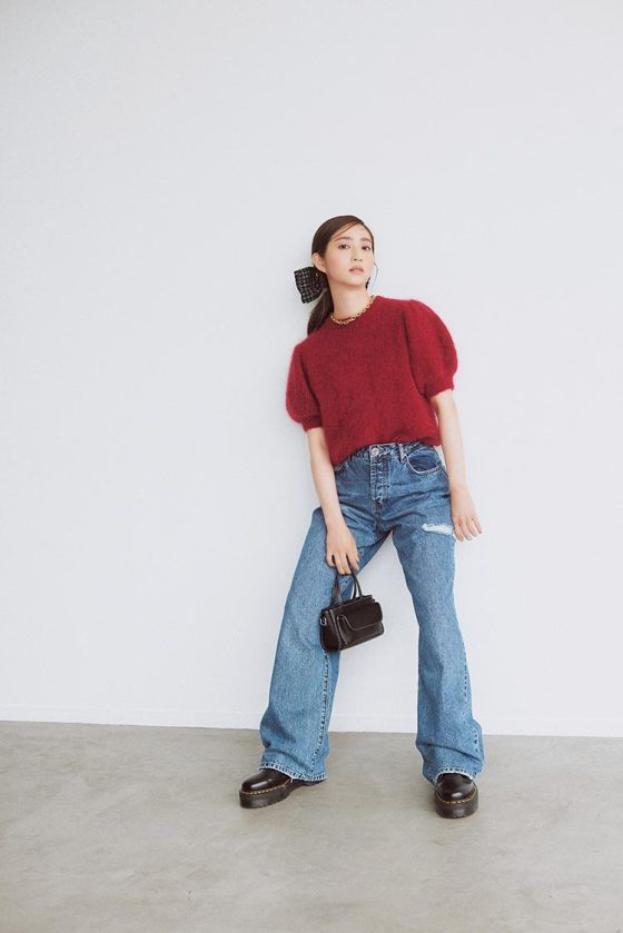 【堀田茜×秋のトレンド】『ニットパフスリ』で手持ちのカジュアルボトムが見違える♡