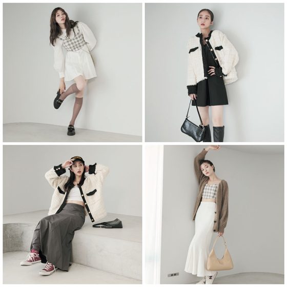 【GIRLY派・八木アリサとCOOL派・堀田茜】トレンドのツイードを着まわしバトル♡