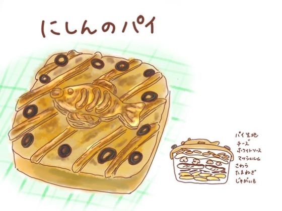 にしんのパイのイラスト