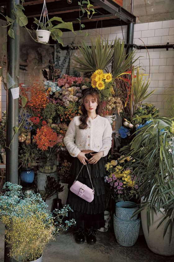 谷まりあが着回し♡ 今すぐ使えるツイード風カーディガン