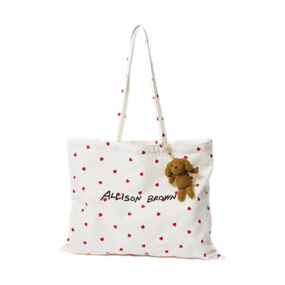 【今月号の付録】ALLISON BROWN特製♡ ハート柄ビッグトート＆愛犬ララミのもふもふチャーム（11/10発売sweet12月号増刊号）