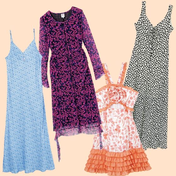 【主役ドレス】ヴィンテージライクな最新フラワープリント♡