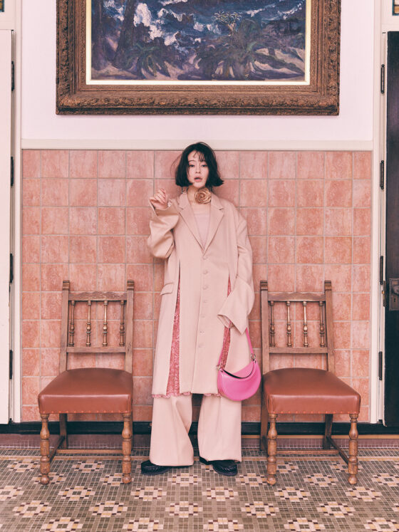 【セットアップ】ピンクなのにマニッシュ♡ 個性が光るスーツスタイル