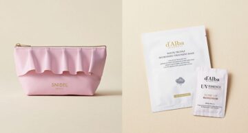 sweetの付録、スナイデルビューティのポーチとダルバのコスメセット