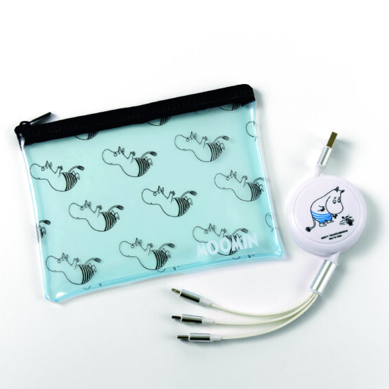 【付録】旅行やお出かけに大活躍♡ ムーミンのUSBケーブル＆ビニールポーチは絶対買い！【オトナミューズ8月号増刊】