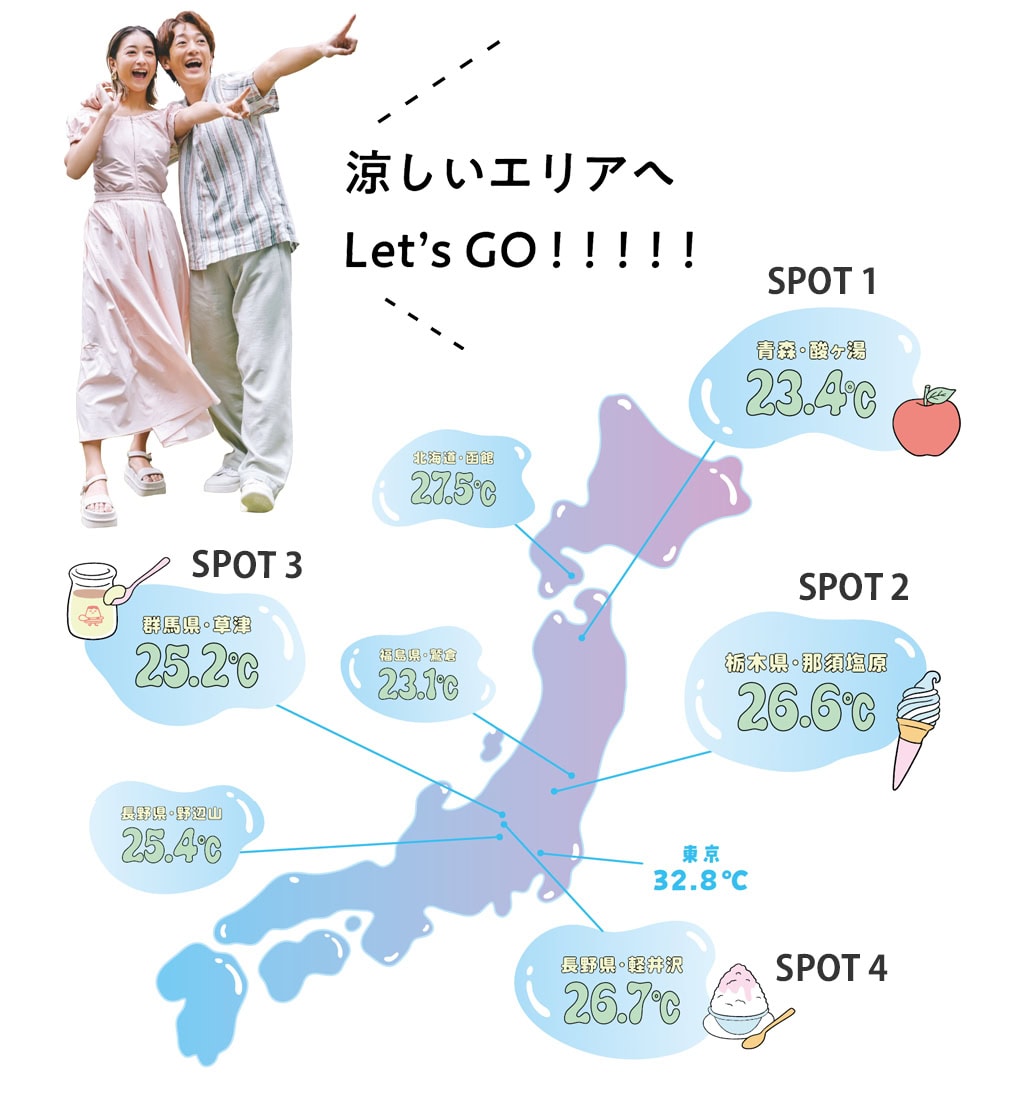 みちょぱと士門が福島を巡る！ アツい夏こそ避暑旅へGO!!　＜気温で選ぶ国内避暑旅SPOTも＞
