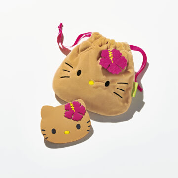 sweet9月号増刊付録日焼けハローキティ フェイスミラー＆巾着ポーチ