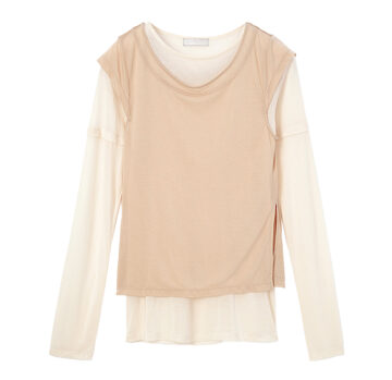 MOUSSYのシアーレイヤードトップス