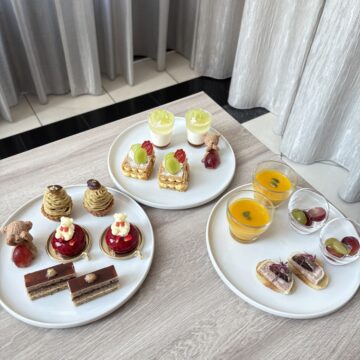 シャインマスカットと栗アフタヌーンティーwithハーマンテディ