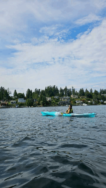 ワシントン湖でのカヤック