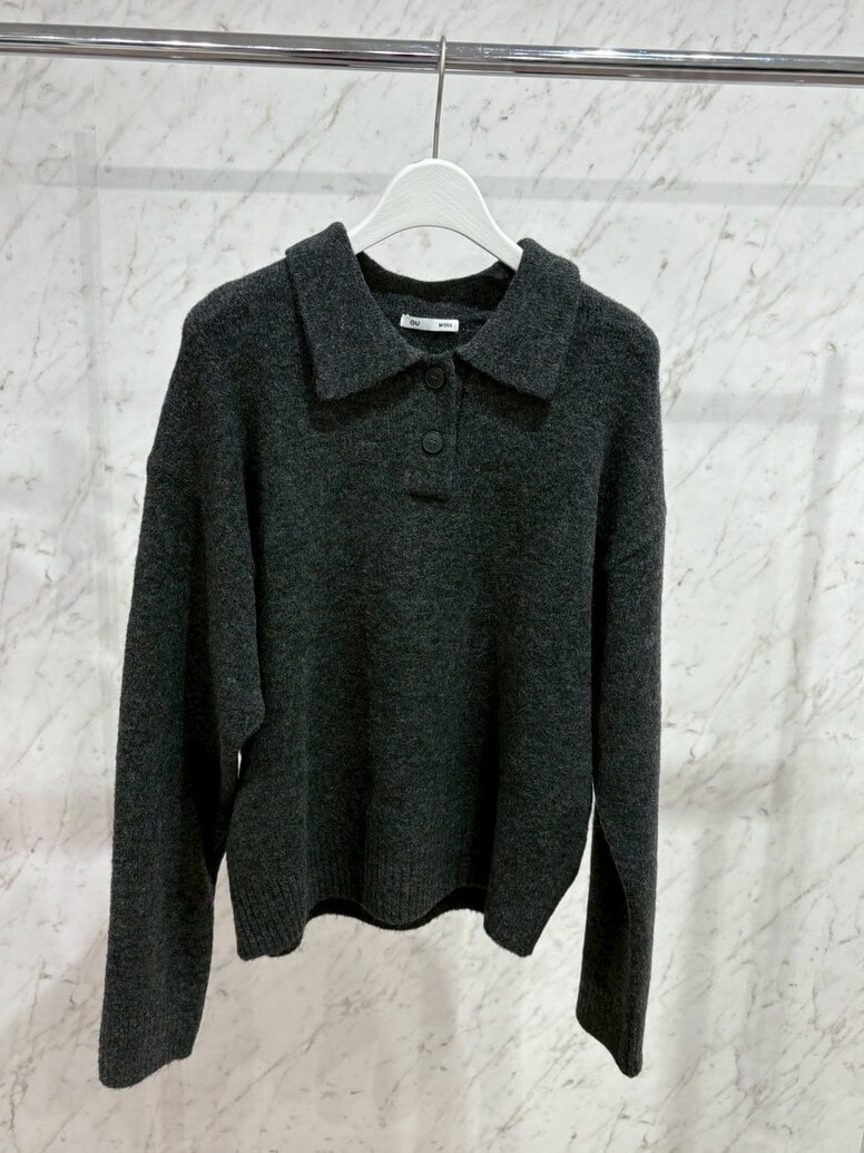 GU　パフニットポロシャツ