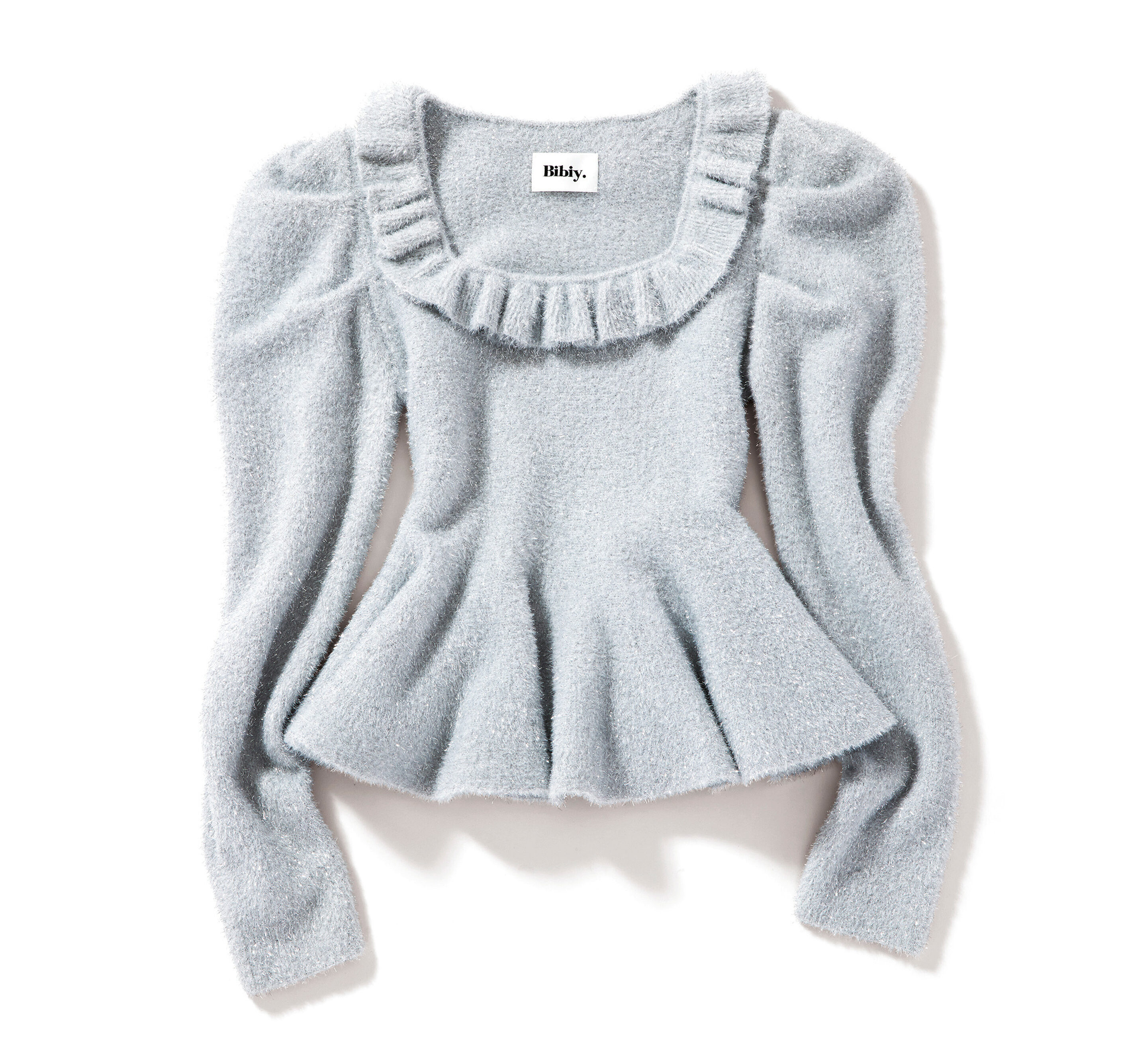 フリルペプラムニット