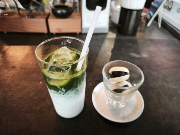 Satén japanese tea　抹茶ラテ　ひとくち もなか