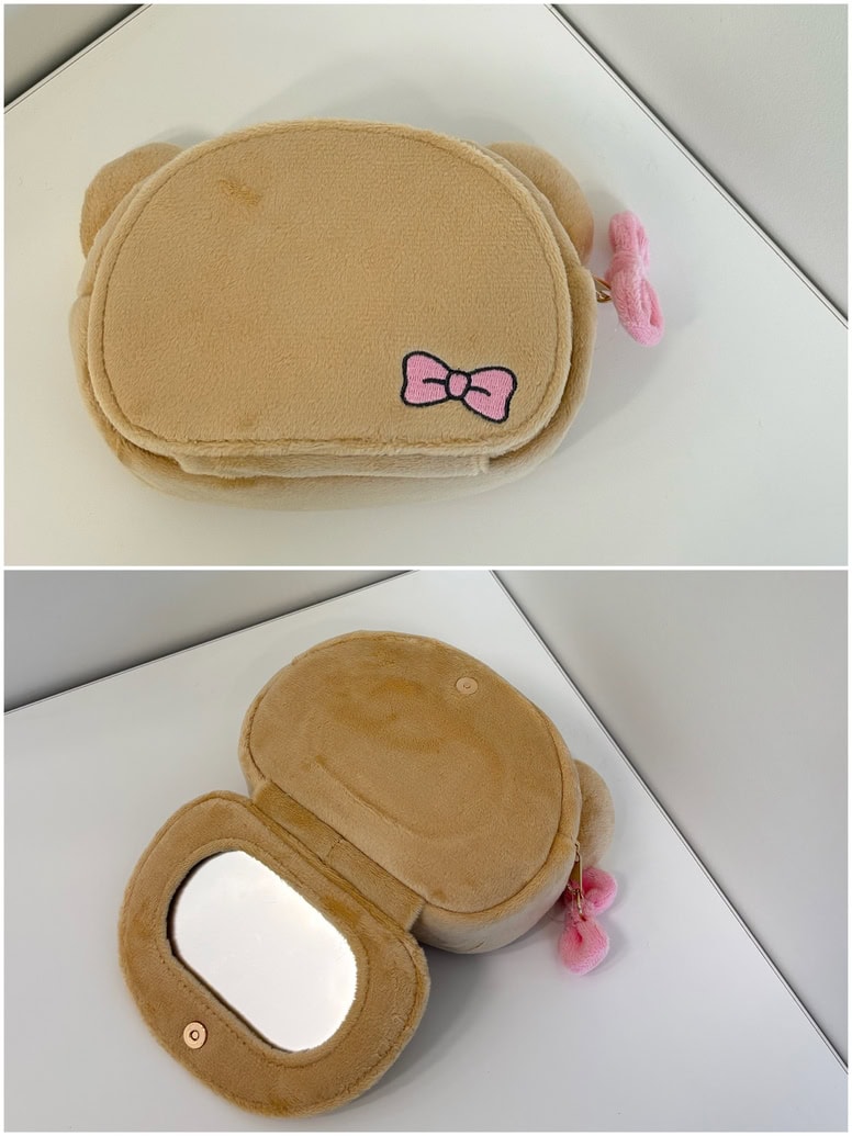 ミラー付ぬいぐるみポーチ