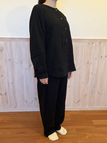 婦人　二重ガーゼ　ドットドビー　長袖パジャマ