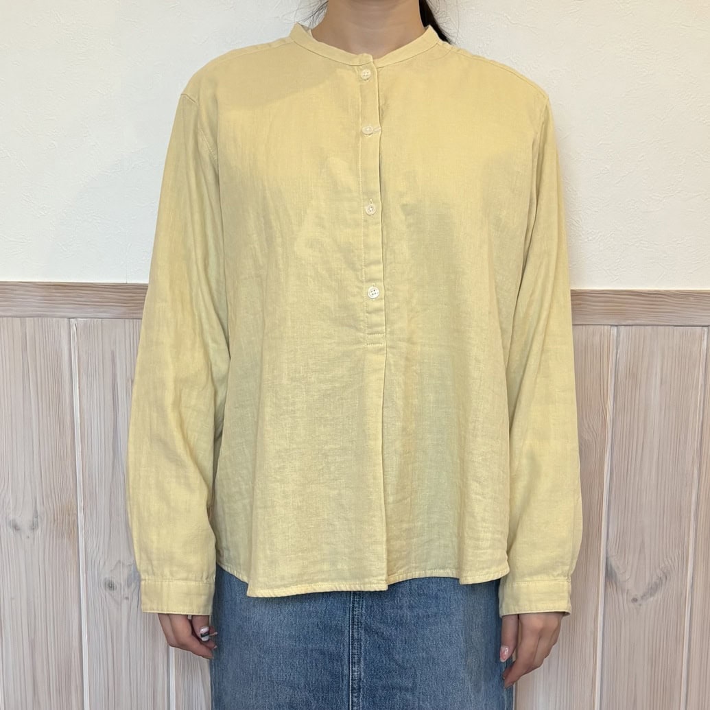 無印良品　婦人　カポック混　二重ガーゼ　長袖ブラウス