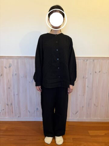 婦人　二重ガーゼ　ドットドビー　長袖パジャマ