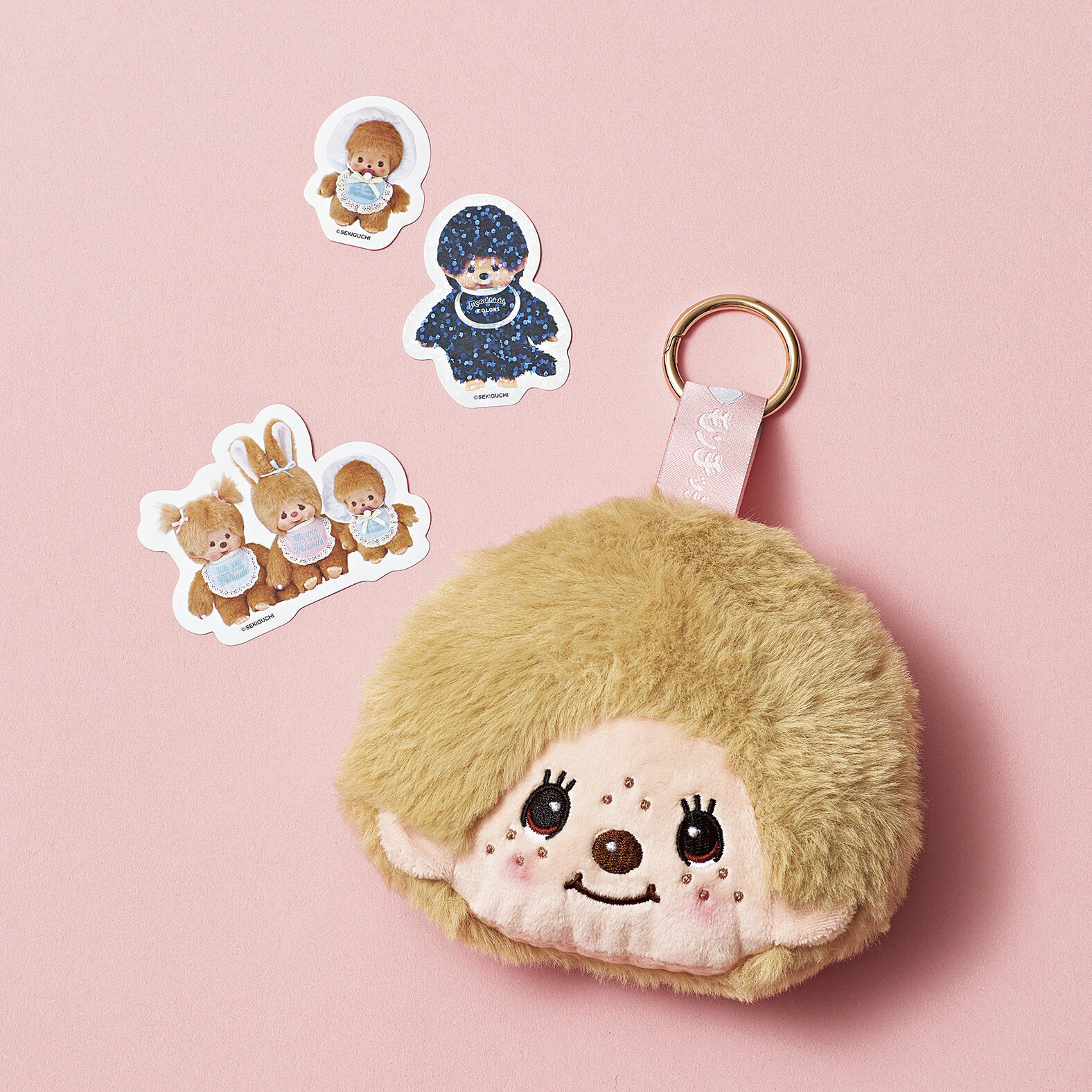 【付録】売り切れ必至！モンチッチのフェイスポーチチャーム＆シール3点セットが可愛すぎる♡【スウィート2月増刊号】