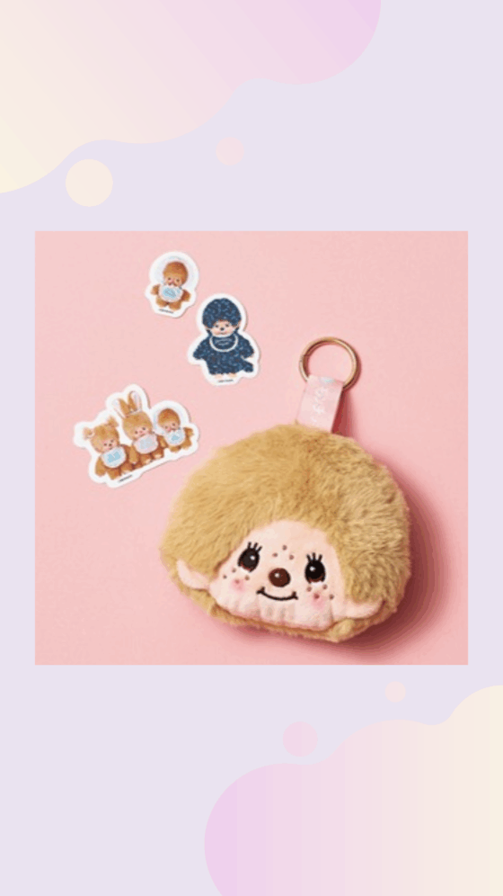 【付録】売り切れ必至！モンチッチのフェイスポーチチャーム＆シール3点セットが可愛すぎる♡【スウィート2月増刊号】
