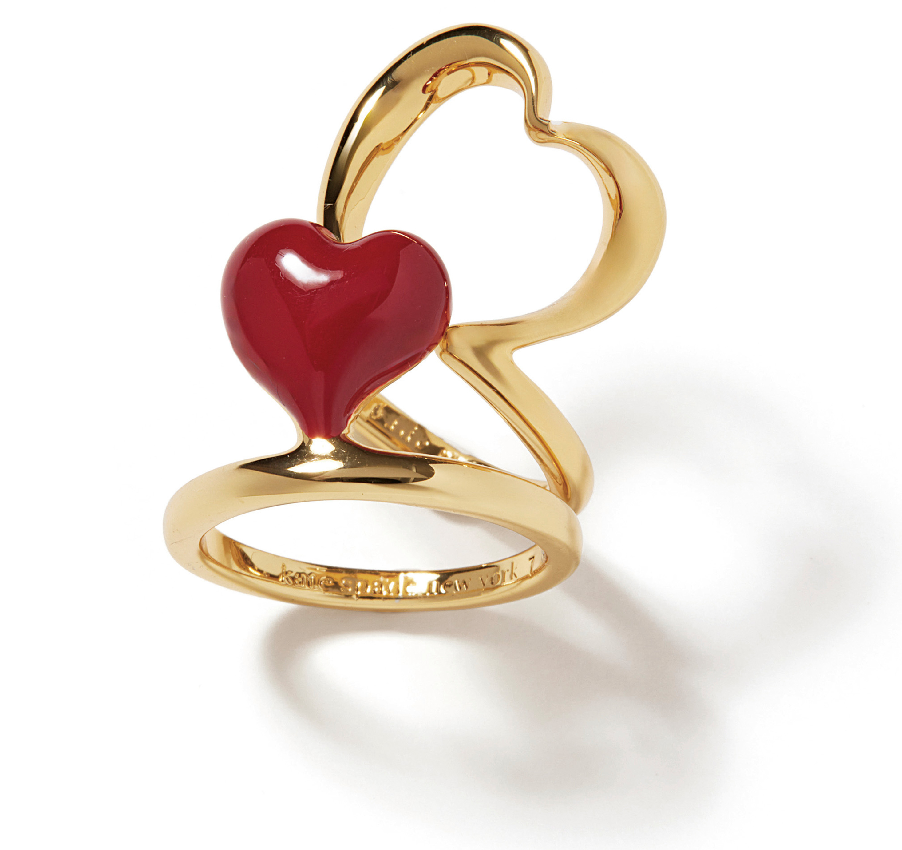 ケイト・スペード ニューヨークの,、ハートが重なるモチーフのダブルリング