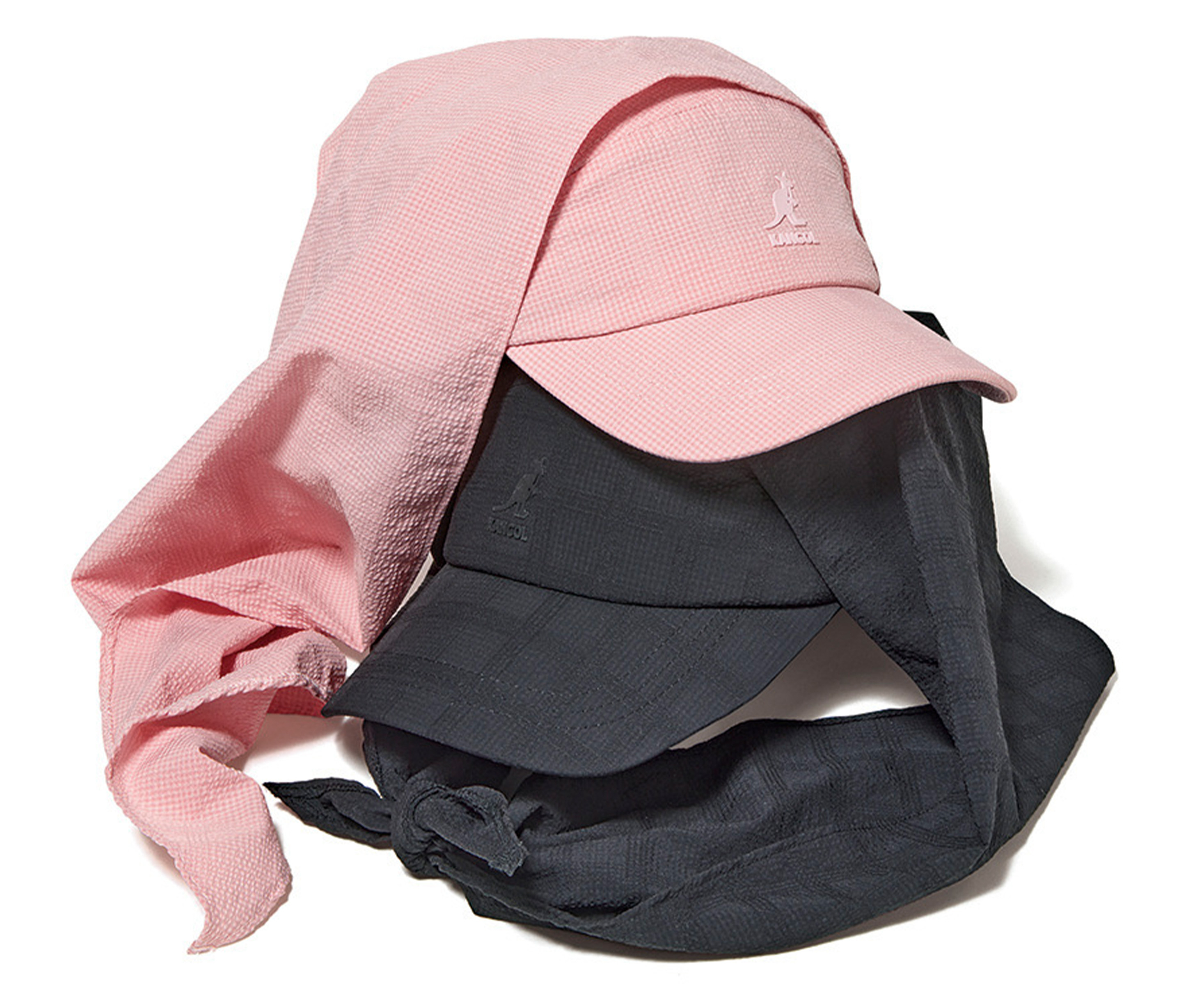 カンゴールの、2WAYスカーフ付きマチコキャップ