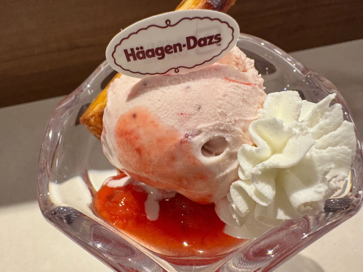 たっぷり入ったハーゲンダッツのいちごアイス