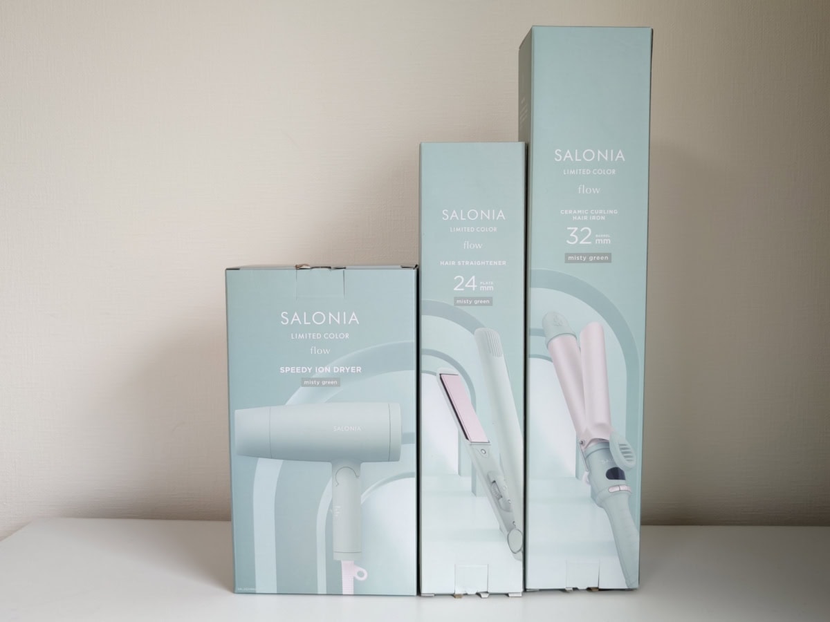 SALONIA flowシリーズ ドライヤー＆ヘアアイロン：パッケージ