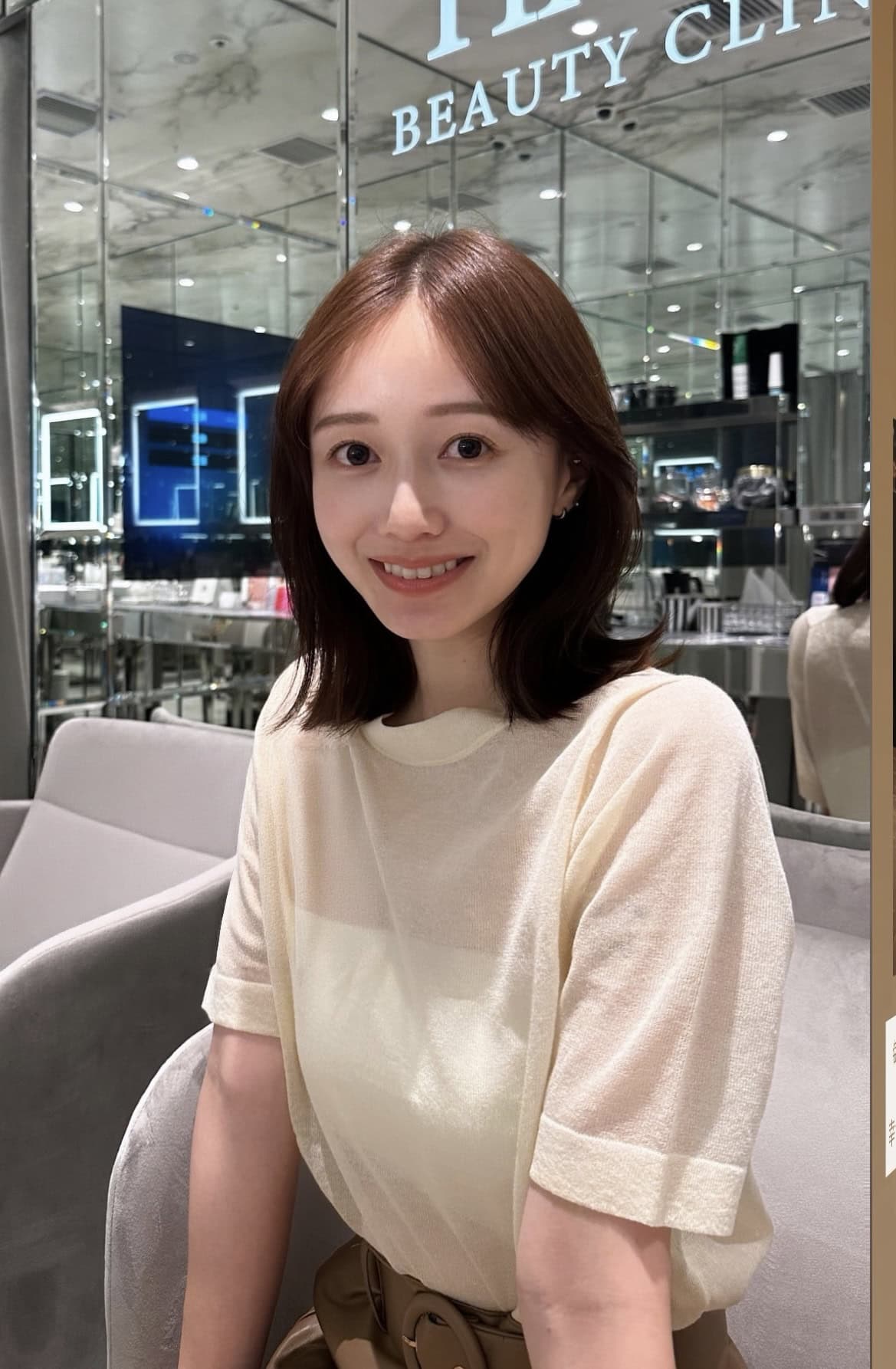 脂肪注入施術から1ヶ月後のharukaさん。意識してたくさん食べるようにして普段の体重より+3kgくらいをキープ中。