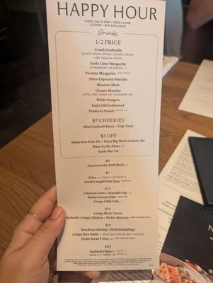 Earls Kitchen + Bar　メニュー表