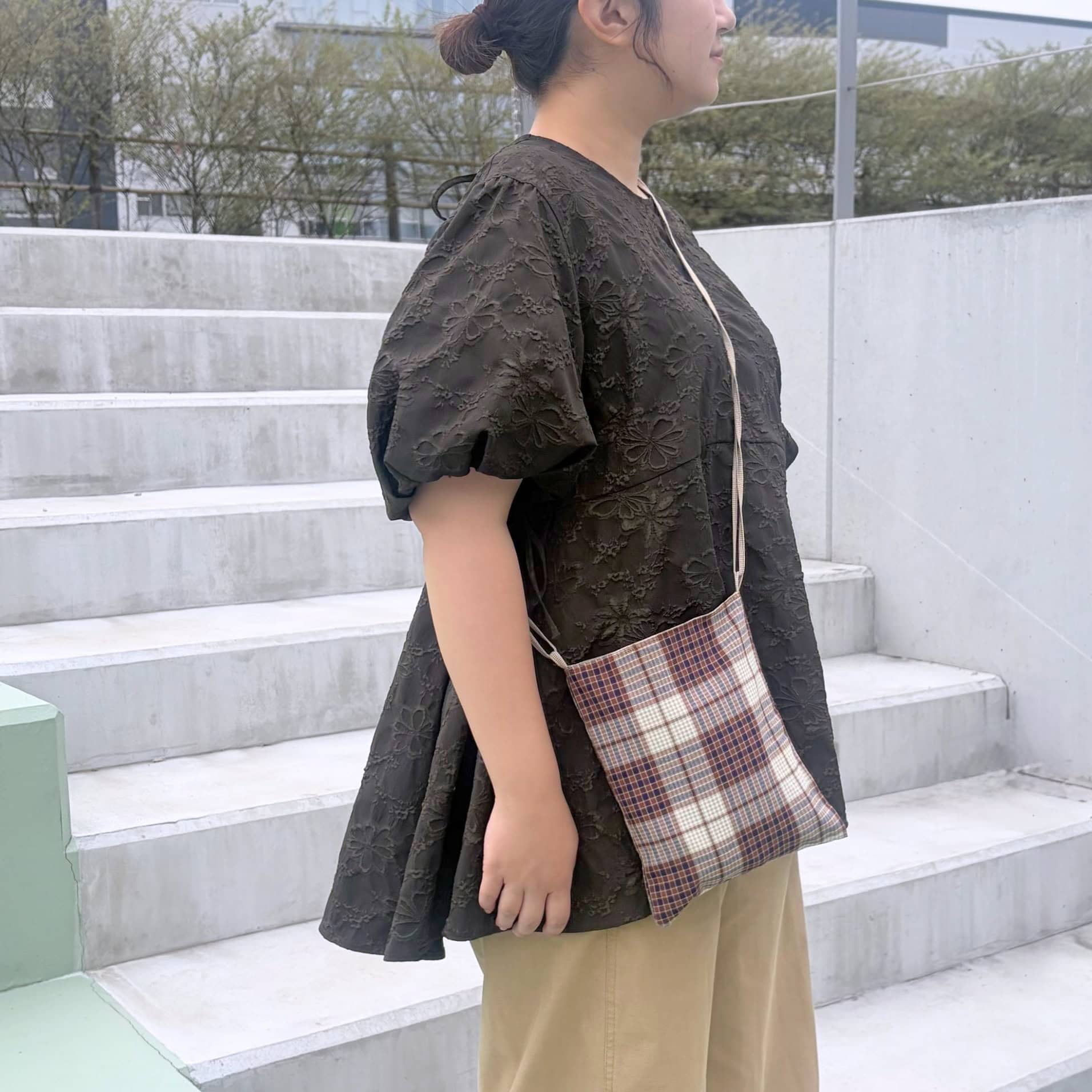 無印良品のマドラスチェックBAG