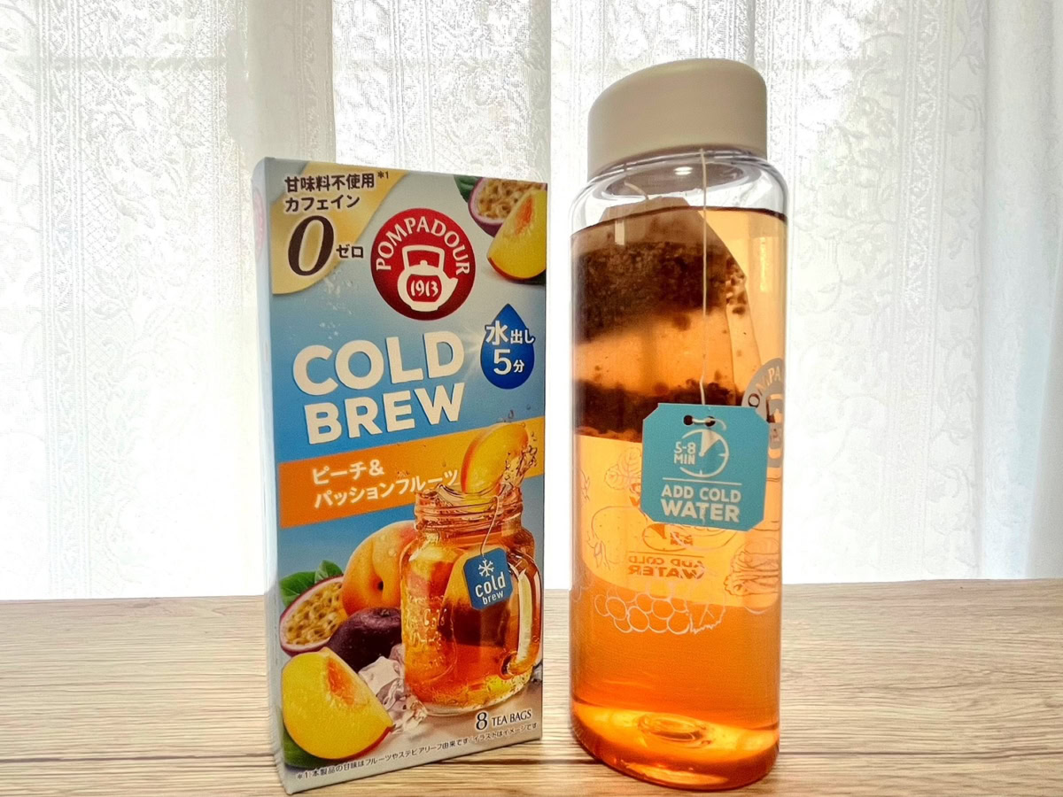 ポンパドール「コールドブリュー」ピーチ&パッションフルーツ