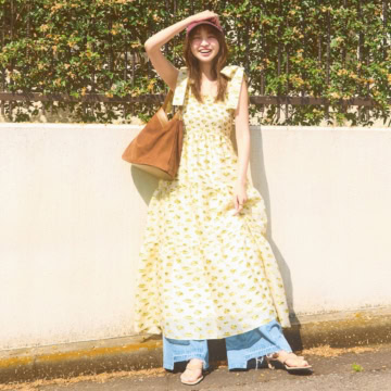 主役級「花柄ワンピース」コーデ2選♡ カジュアルにもガーリーにも着こなし自在
