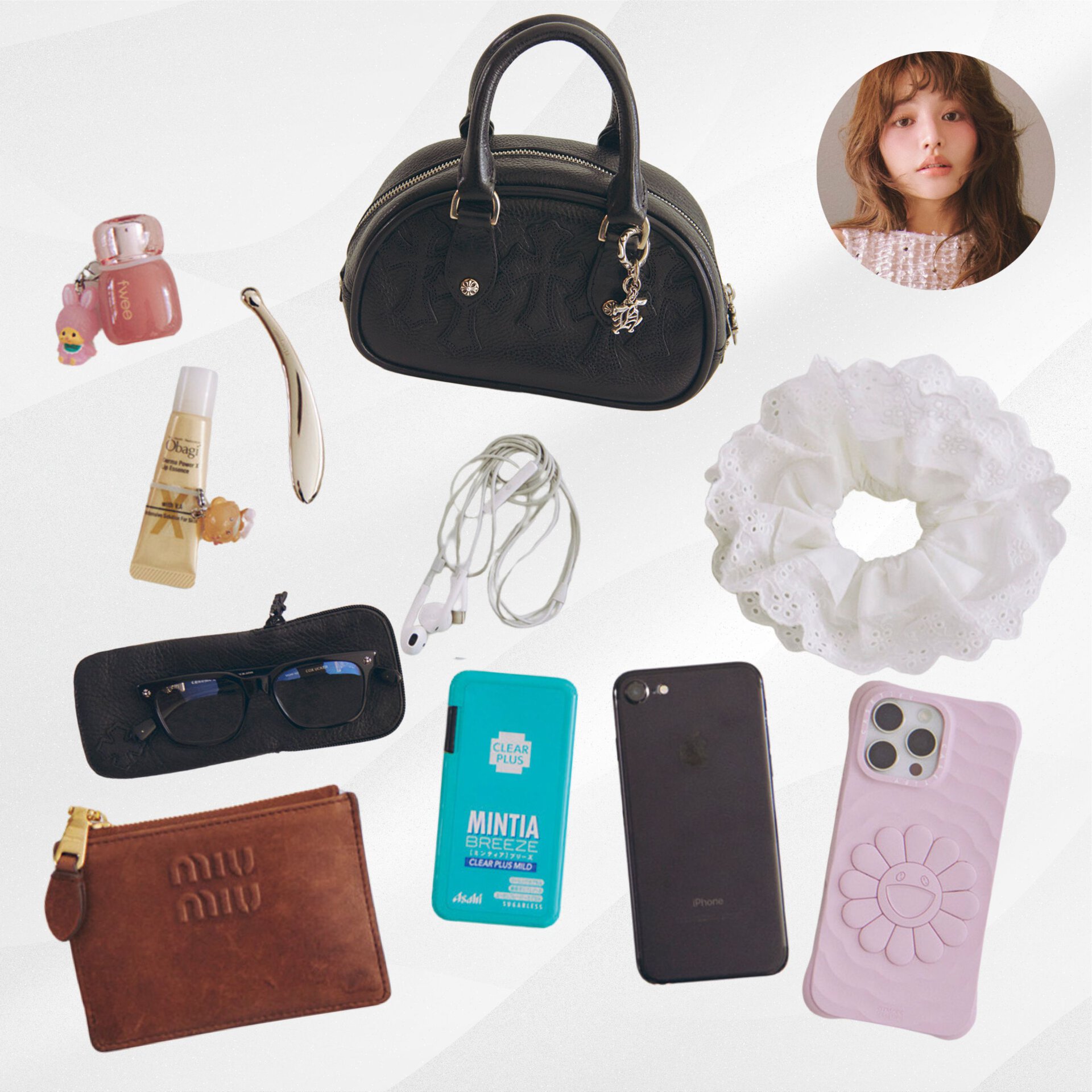 吉木千沙都（ちいぽぽ）のバッグの中身♡ クロムハーツ、SHEINシュシュ、リピ買いコスメなどリアル愛用品