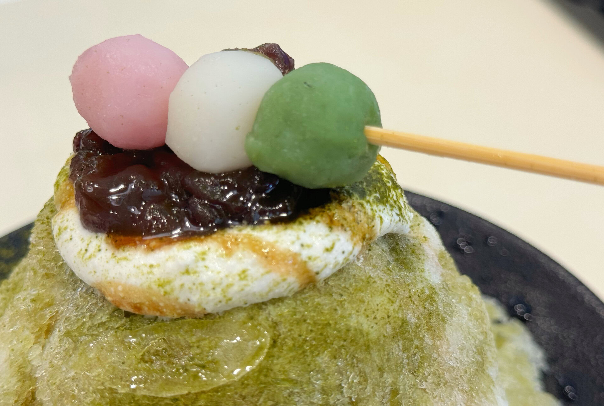 トッピングの3色団子も可愛い♡