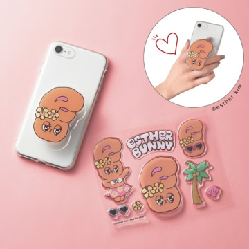 【付録】“日焼け”エスターバニーのお顔がドドン♡ スマホグリップ&ぷっくりシールでスマホを可愛くデコ♡【sweet11月号増刊】