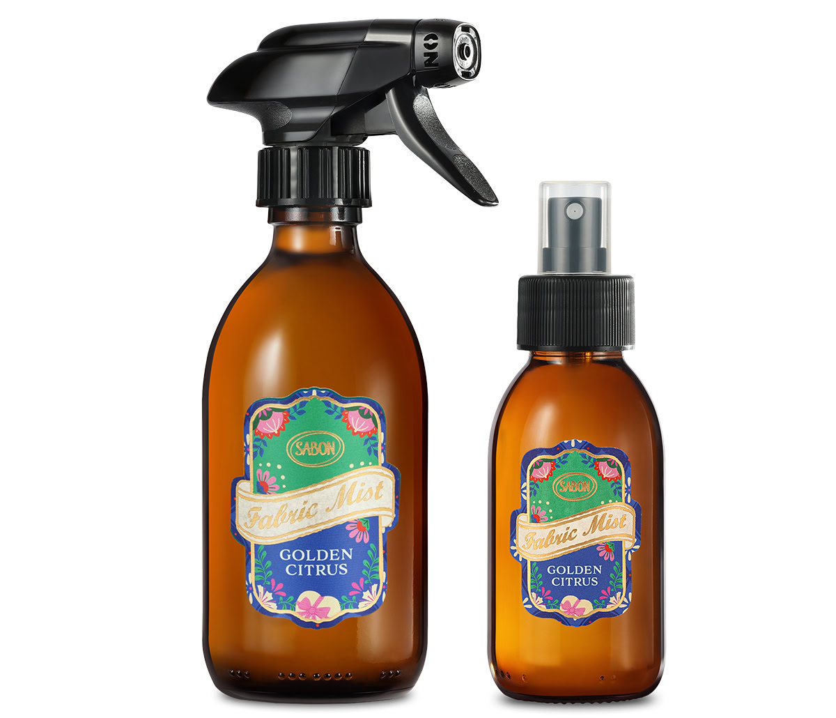 ファブリックミスト ゴールデン・シトラス 300mL ¥3,960、100mL ¥2,530(共にSABON)