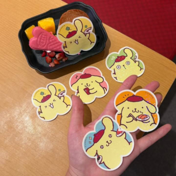 ポムポムプリン×スシロー　コラボステッカー