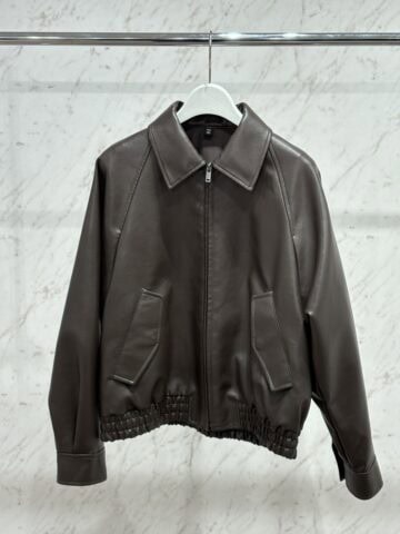 GU　フェイクレザーハリントンジャケット　