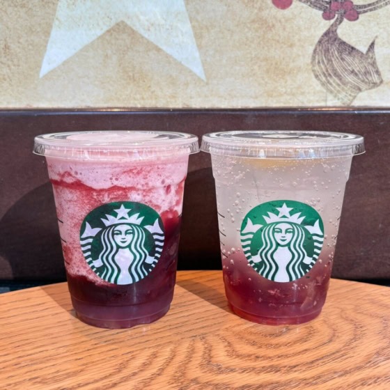【スタバ新作】ごろっと果肉がたまらない！“巨峰”が主役のさっぱりビバレッジ2種を飲み比べ♡