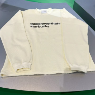 thisisneverthat starbucks L/S ワッフルTシャツ