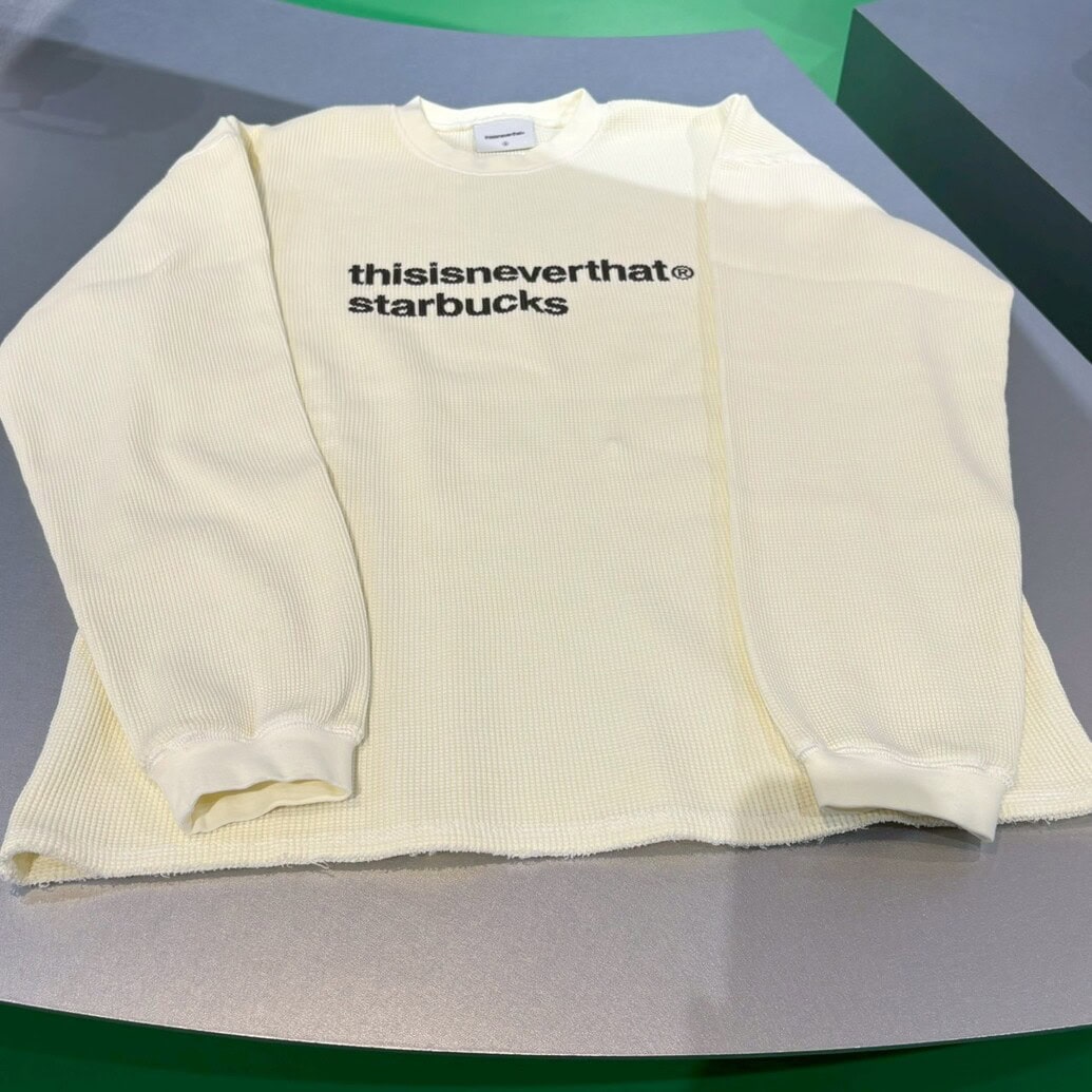 thisisneverthat starbucks L/S ワッフルTシャツ