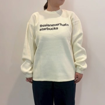 thisisneverthat starbucks L/S ワッフルTシャツ