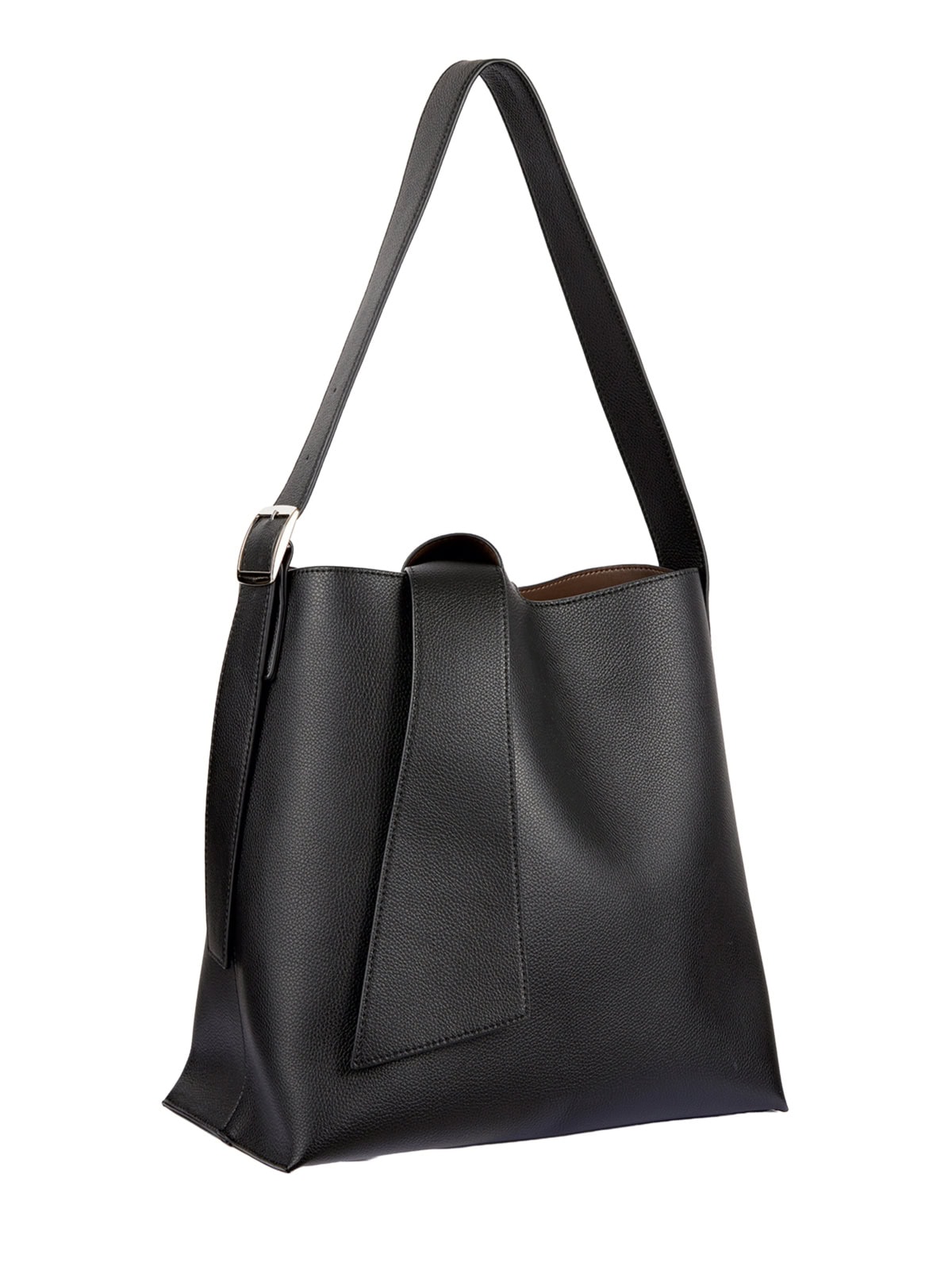 アールビーエス/レイ ビームスの、太めのレザーリボンをあしらったブラックのバッグ。