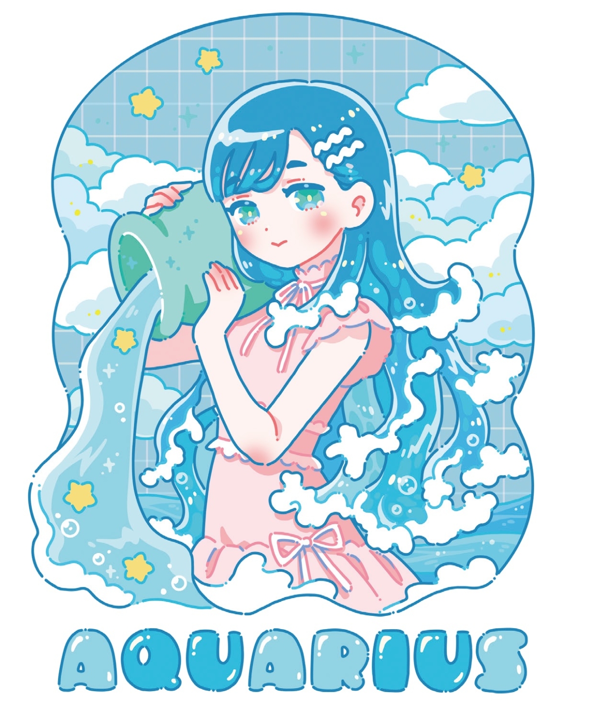 ラブちゃんことLove Me Doの12星座占い「ときめき占い」、みずがめ座のイメージ画像。